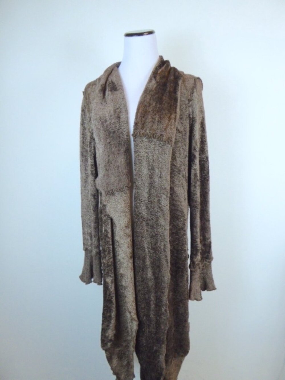 LYN MAR DUBLIN BROWN cardigan long SWEATER COAT duster one size s m L